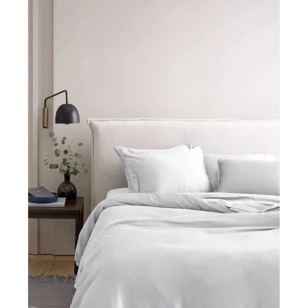 NWT QUINCE BAMBOO DUVET COVER SET FULL  / QUEEN White SILKY MSRP $134